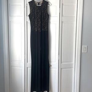 Venus Black and Tan Lace Jumpsuit